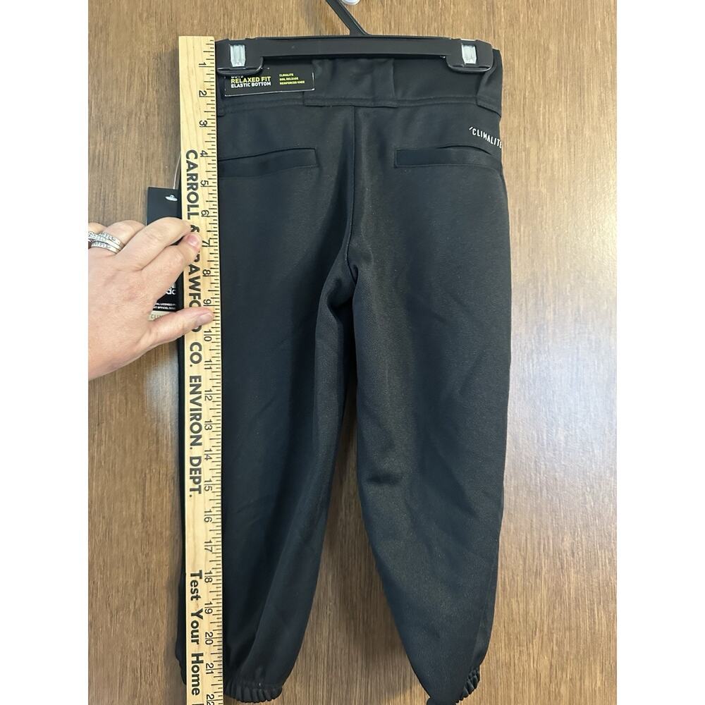NWT Adidas boys baseball tripple stripe pants black xxs summer sports t-ball - Picture 9 of 11